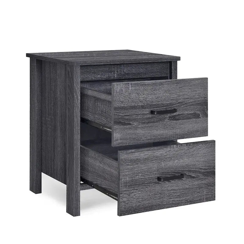 Table de chevet moderne à 2 tiroirs avec poignées en métal, par Christopher Knight Home