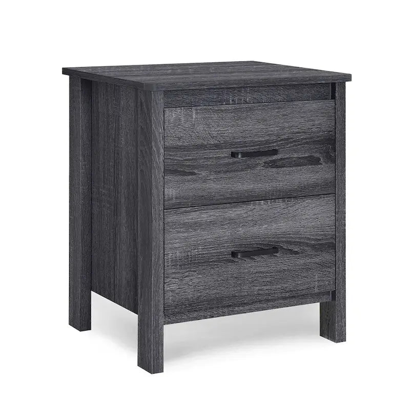 Table de chevet moderne à 2 tiroirs avec poignées en métal, par Christopher Knight Home