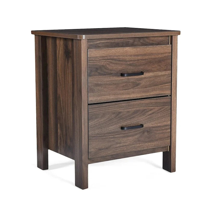 Table de chevet moderne à 2 tiroirs avec poignées en métal, par Christopher Knight Home