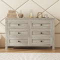 Commode en bois de style ferme rétro avec 6 tiroirs, meuble de rangement pour chambre à coucher
