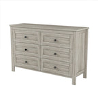 Commode en bois de style ferme rétro avec 6 tiroirs, meuble de rangement pour chambre à coucher