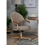 Chaise à roulettes pivotante et inclinable avec coussin pour repas décontractés