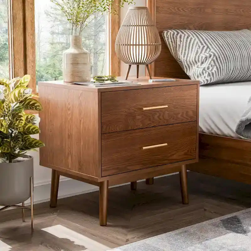Ensemble de chambre à coucher 6 pièces Queen taille basse Beau Midcentury en tissu bouclé et à dossier haut de Furniture of America