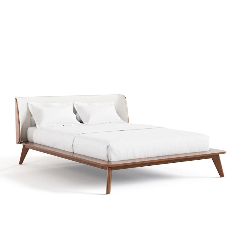 Ensemble de chambre à coucher 6 pièces Queen taille basse Beau Midcentury en tissu bouclé et à dossier haut de Furniture of America