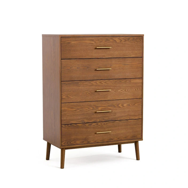 Ensemble de chambre à coucher 6 pièces Queen taille basse Beau Midcentury en tissu bouclé et à dossier haut de Furniture of America