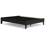 Lit plate-forme noir Ashley Finch de Signature Design avec 2 tables de chevet