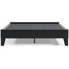 Lit plate-forme noir Ashley Finch de Signature Design avec 2 tables de chevet