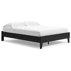 Lit plate-forme noir Ashley Finch de Signature Design avec 2 tables de chevet