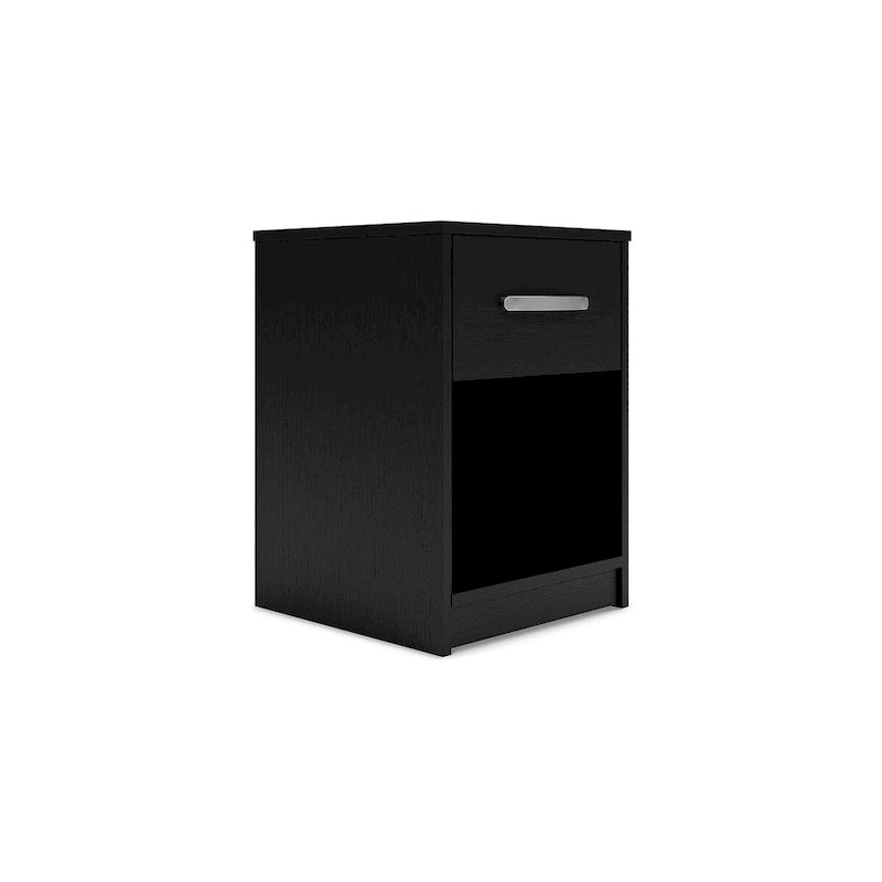 Lit plate-forme noir Ashley Finch de Signature Design avec 2 tables de chevet