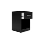 Lit plate-forme noir Ashley Finch de Signature Design avec 2 tables de chevet