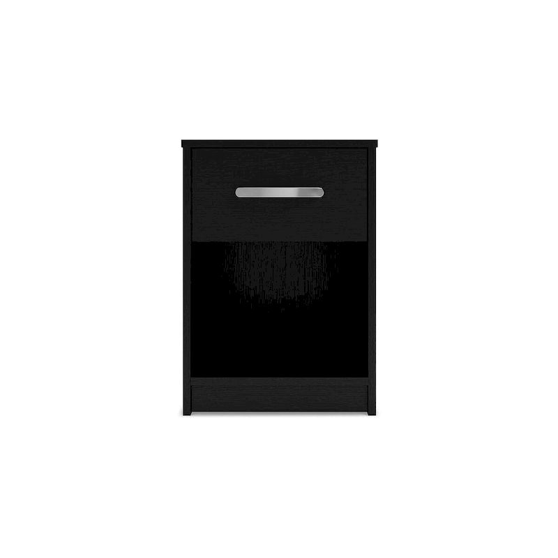 Lit plate-forme noir Ashley Finch de Signature Design avec 2 tables de chevet