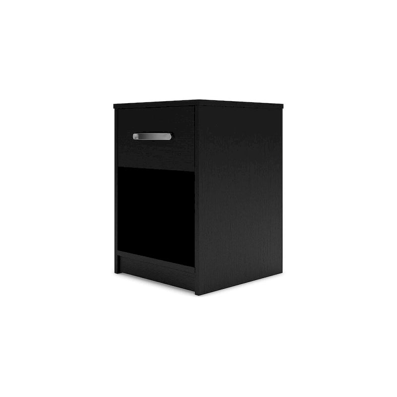 Lit plate-forme noir Ashley Finch de Signature Design avec 2 tables de chevet