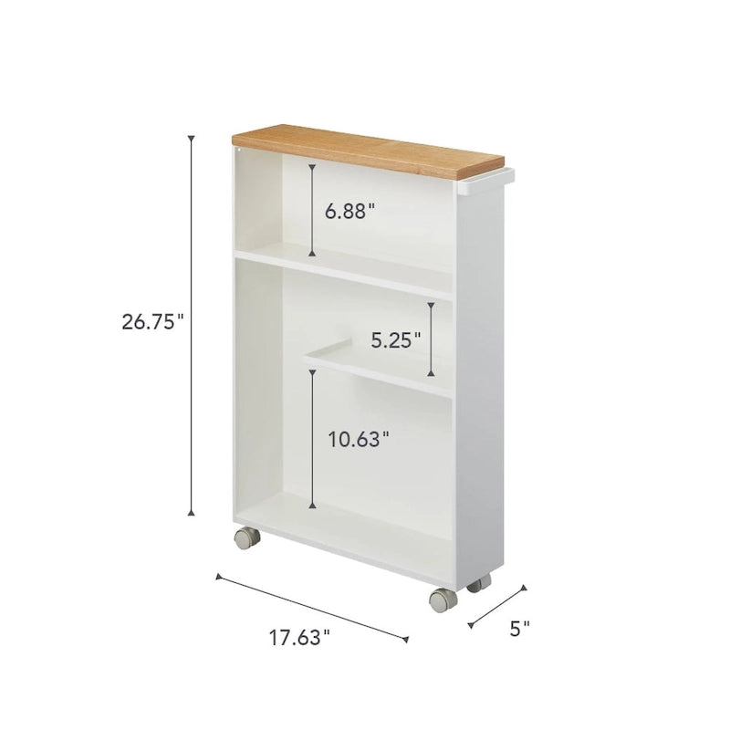 Chariot de rangement roulant Yamazaki Home, acier, assemblage minimal - L 47,5 x l 13 x H 68,5 cm