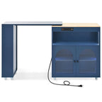 Îlot de cuisine avec table rallongée et lumières LED