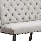 Banquette longue élégante avec dossier capitonné, couleur ivoire