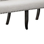 Banquette longue élégante avec dossier capitonné, couleur ivoire
