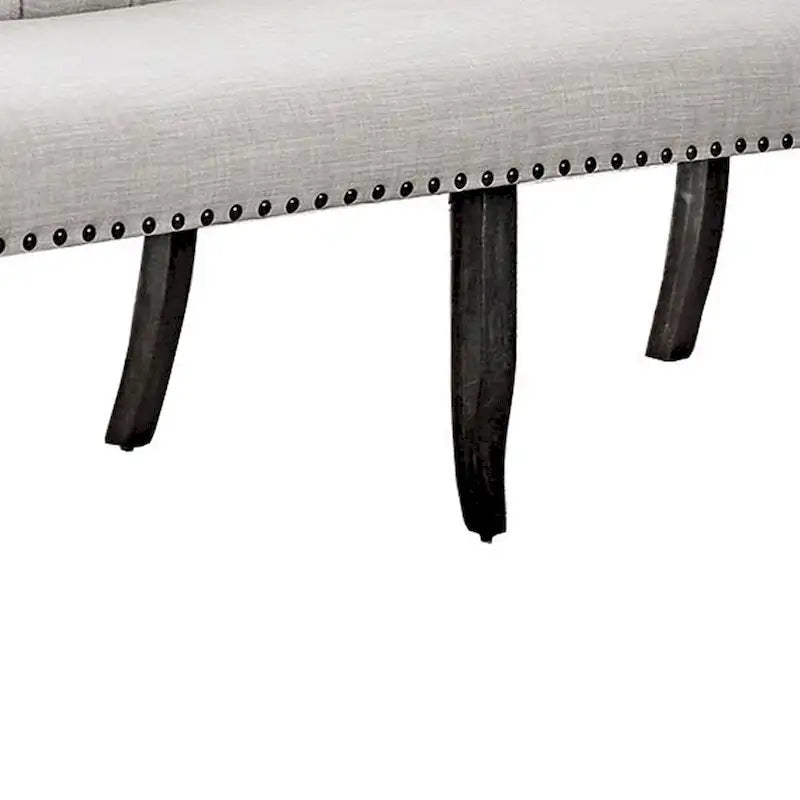 Banquette longue élégante avec dossier capitonné, couleur ivoire