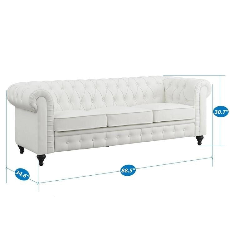 Canapé Chesterfield Emery, Confort Luxueux pour Salons Chaleureux, Canapé Moderne du Milieu du Siècle, Élégance & Sérénité, Canapé 3 Places