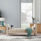 Banc rembourré en velours capitonné Haven Chesterfield 72 po - 71,0 po L X 28,0 po H X 29,0 po P