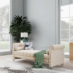 Banc rembourré en velours capitonné Haven Chesterfield 72 po - 71,0 po L X 28,0 po H X 29,0 po P