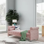 Banc rembourré en velours capitonné Haven Chesterfield 72 po - 71,0 po L X 28,0 po H X 29,0 po P