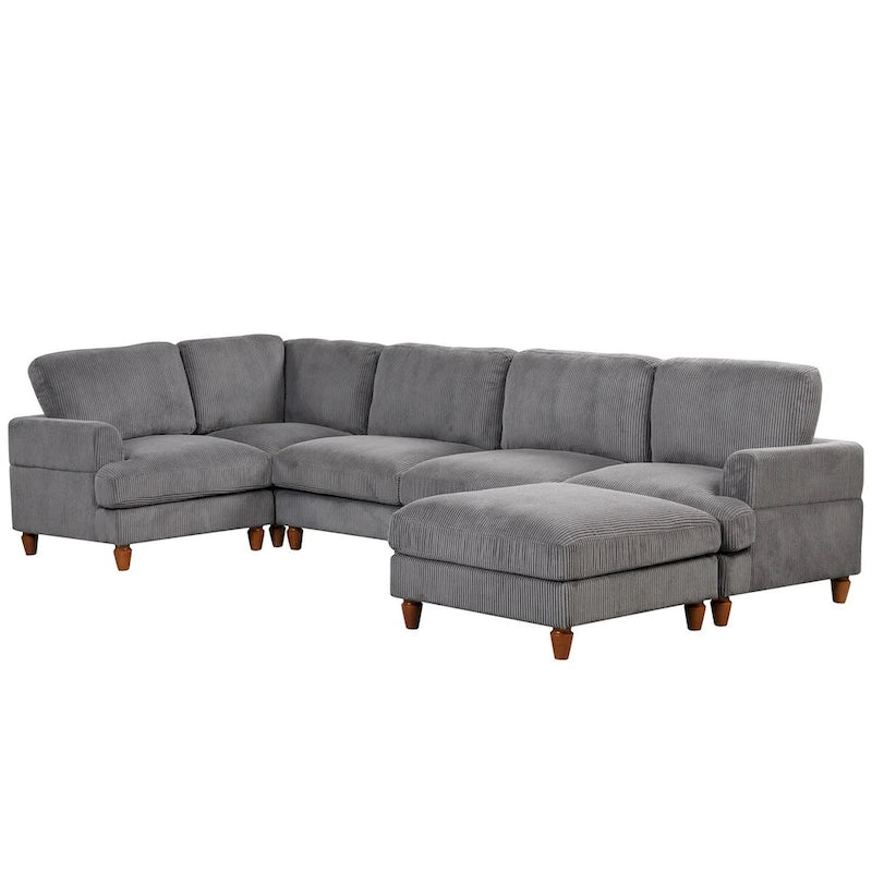 Canapé modulable avec pouf et méridienne en L