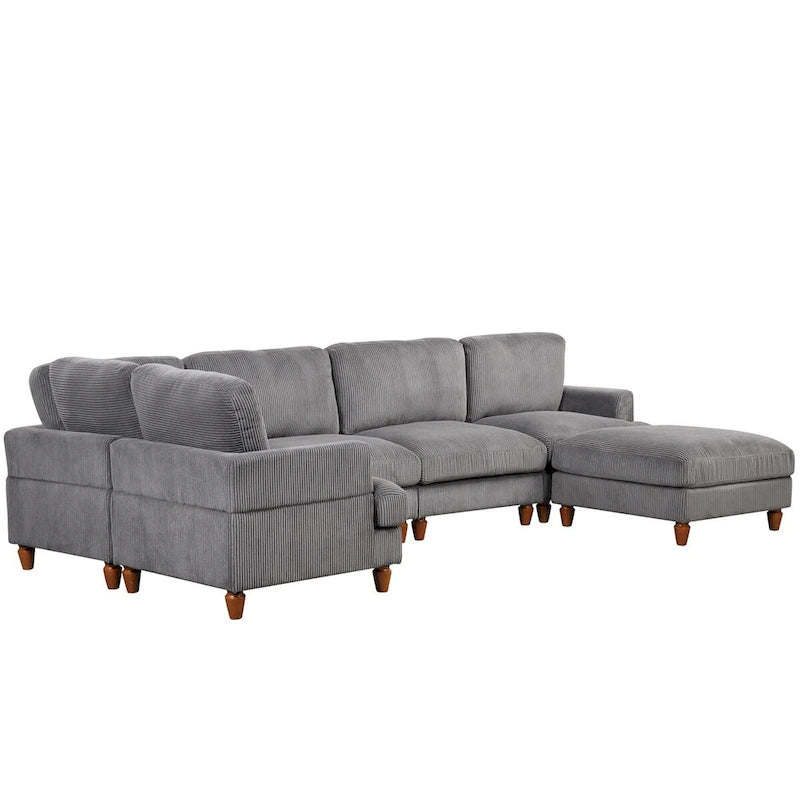 Canapé modulable avec pouf et méridienne en L