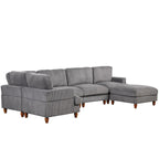 Canapé modulable avec pouf et méridienne en L