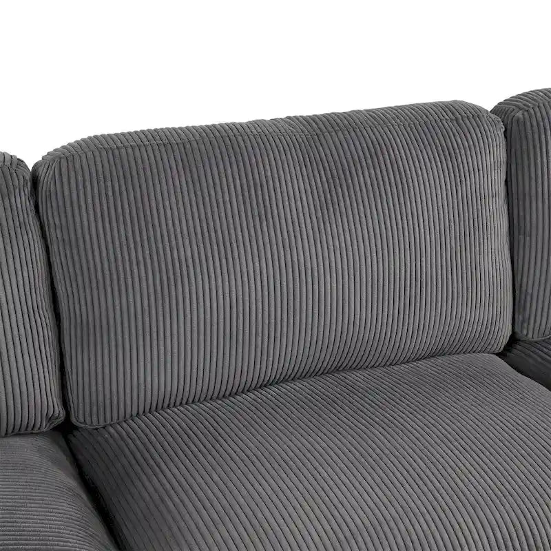 Canapé modulable avec pouf et méridienne en L