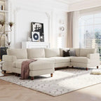 Canapé modulable avec pouf et méridienne en L