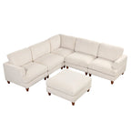 Canapé modulable avec pouf et méridienne en L