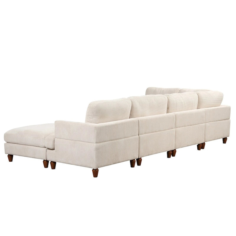 Canapé modulable avec pouf et méridienne en L