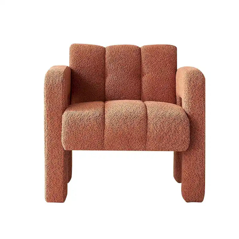 Fauteuil d'appoint large rembourré en tissu bouclé 31.10