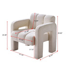 Fauteuil d'appoint large rembourré en tissu bouclé 31.10