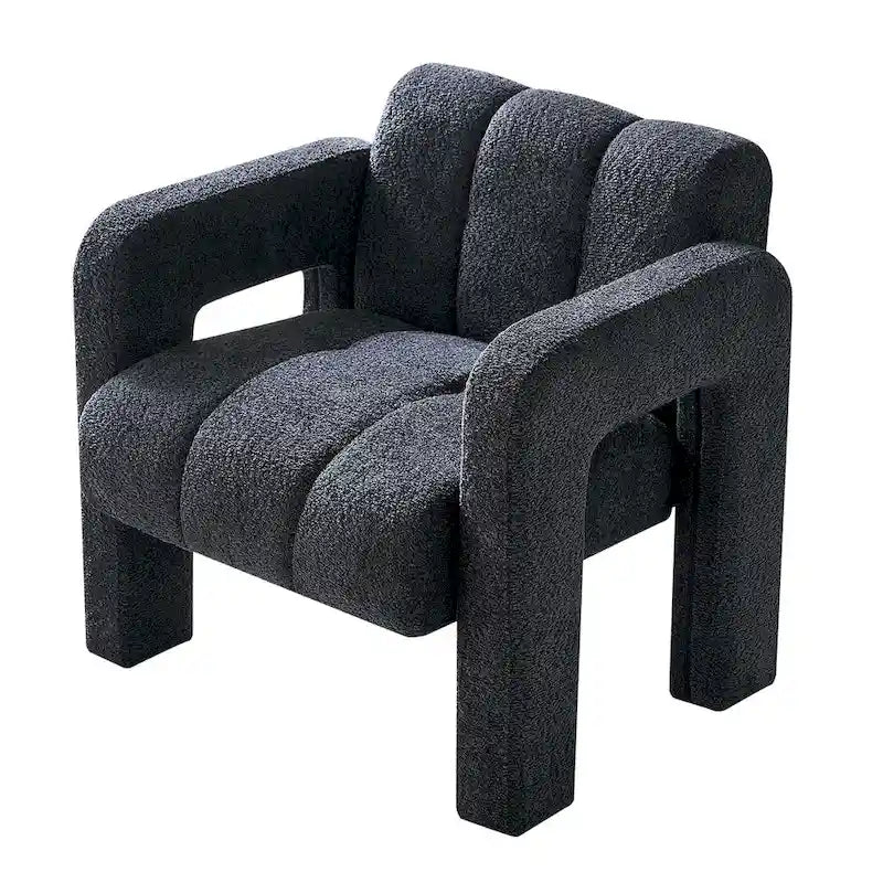 Fauteuil d'appoint large rembourré en tissu bouclé 31.10