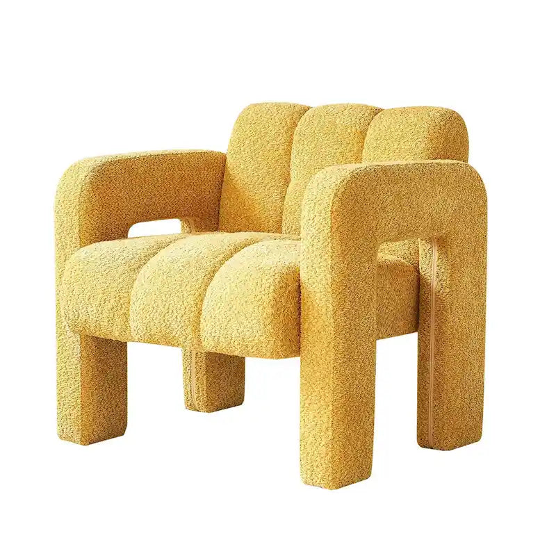 Fauteuil d'appoint large rembourré en tissu bouclé 31.10