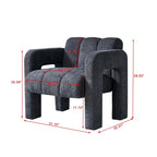Fauteuil d'appoint large rembourré en tissu bouclé 31.10