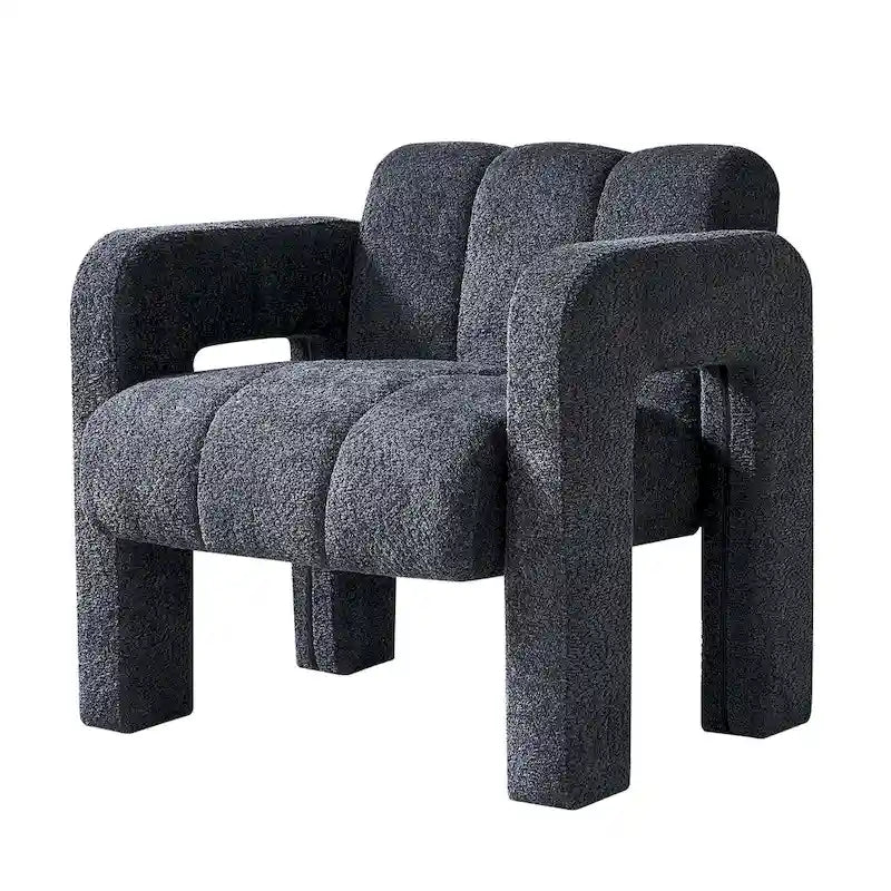 Fauteuil d'appoint large rembourré en tissu bouclé 31.10