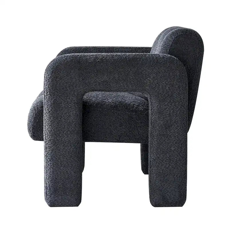 Fauteuil d'appoint large rembourré en tissu bouclé 31.10