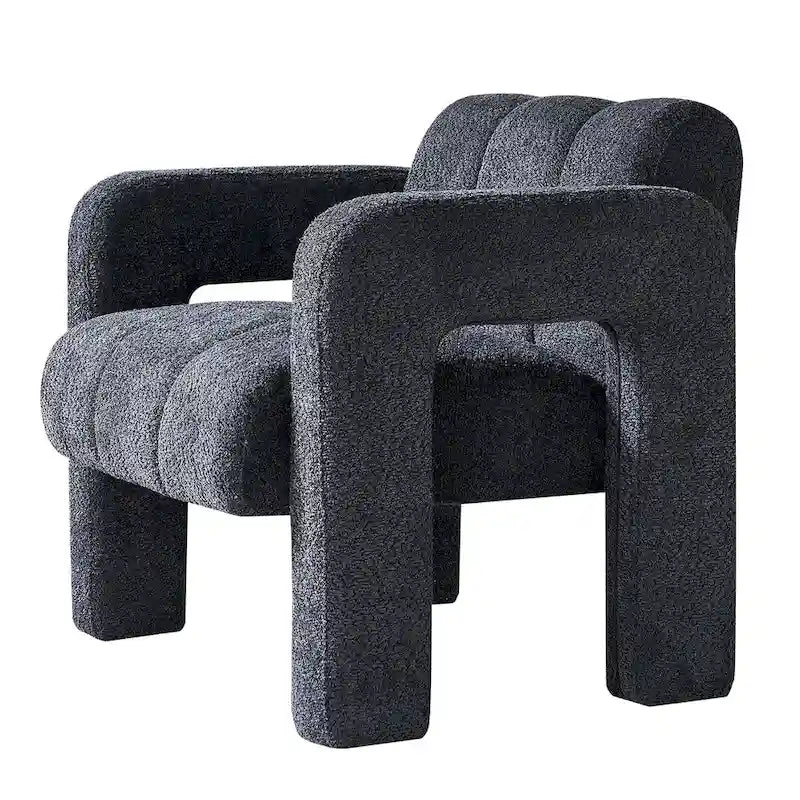 Fauteuil d'appoint large rembourré en tissu bouclé 31.10