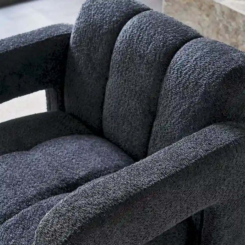Fauteuil d'appoint large rembourré en tissu bouclé 31.10