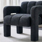 Fauteuil d'appoint large rembourré en tissu bouclé 31.10