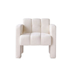 Fauteuil d'appoint large rembourré en tissu bouclé 31.10