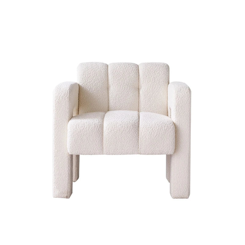 Fauteuil d'appoint large rembourré en tissu bouclé 31.10