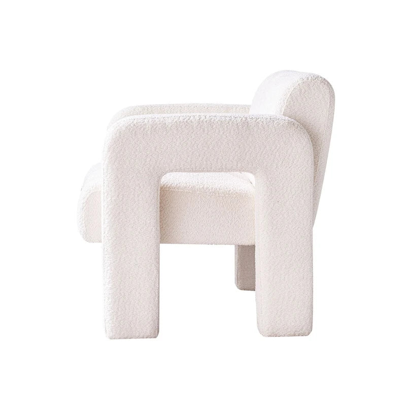 Fauteuil d'appoint large rembourré en tissu bouclé 31.10