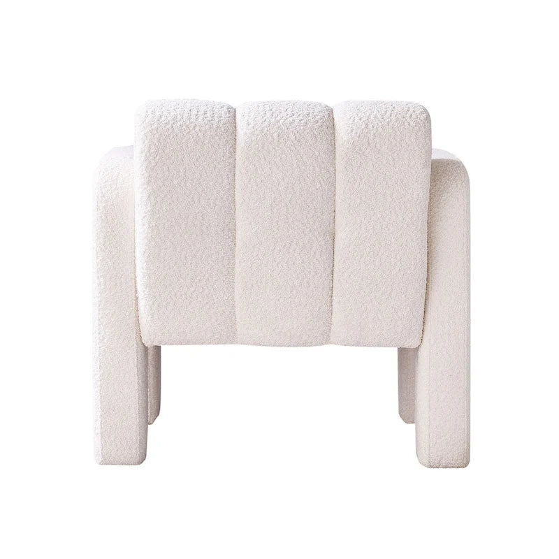 Fauteuil d'appoint large rembourré en tissu bouclé 31.10