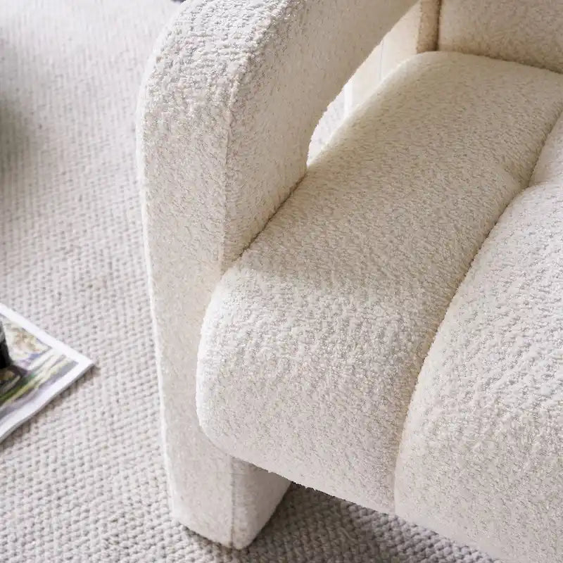 Fauteuil d'appoint large rembourré en tissu bouclé 31.10