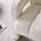 Fauteuil d'appoint large rembourré en tissu bouclé 31.10