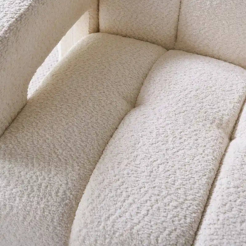 Fauteuil d'appoint large rembourré en tissu bouclé 31.10