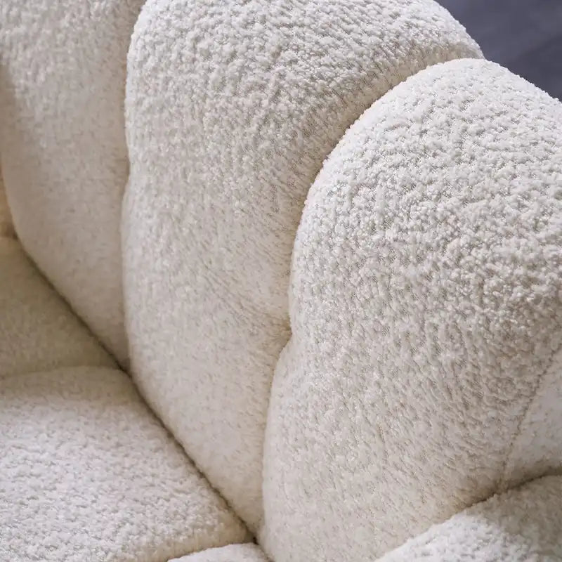 Fauteuil d'appoint large rembourré en tissu bouclé 31.10